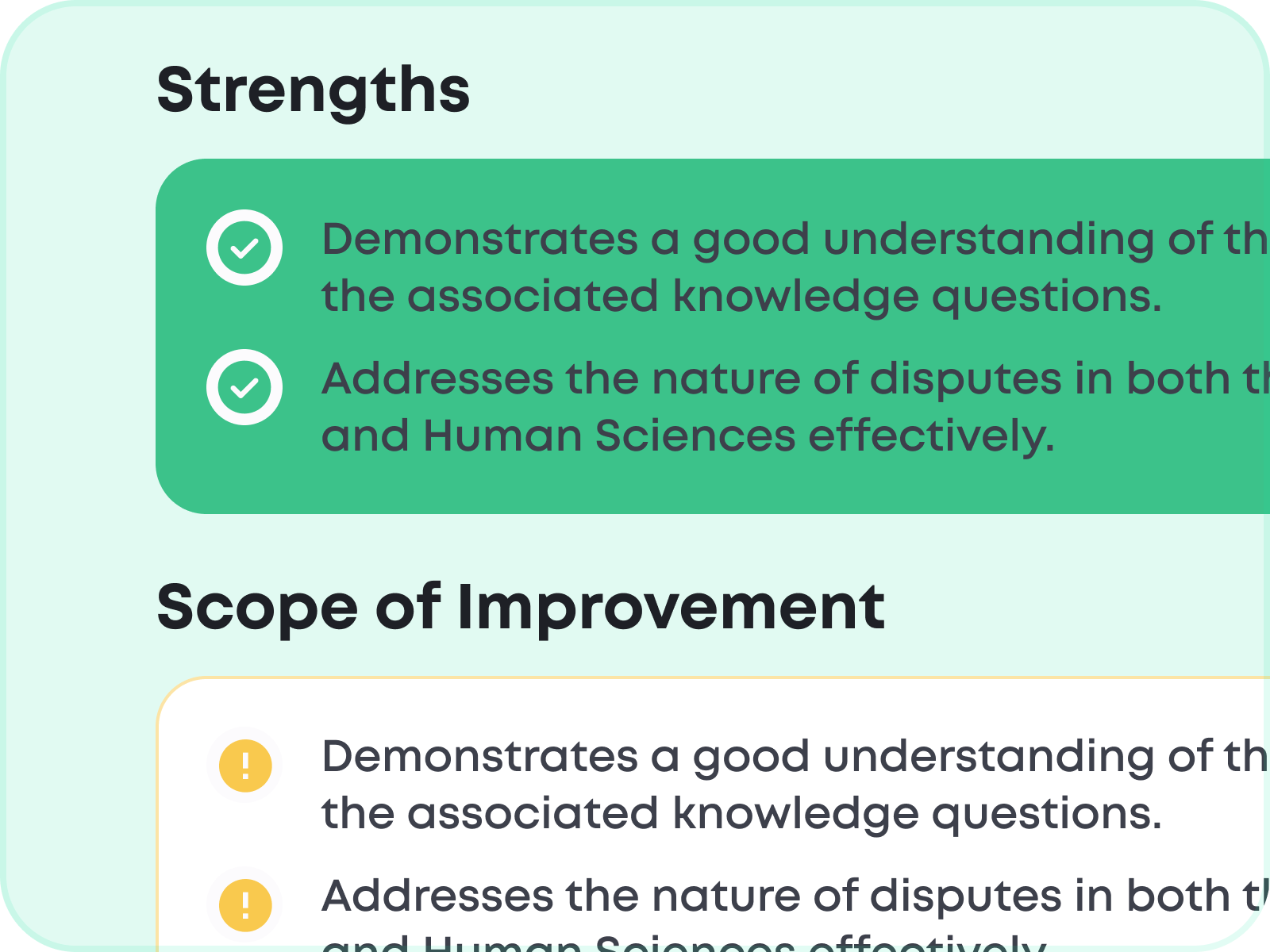 Customizable Feedback
